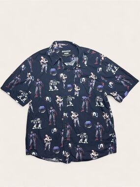 Middle Of Beyond Button Down Shirt RoboCop Print MOB Mens L